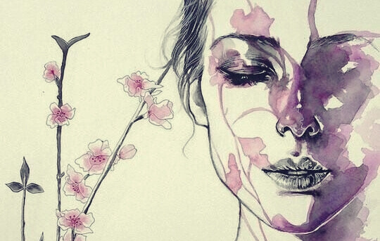 Mulher com flores