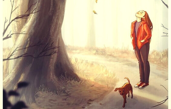 mulher-passeando-com-cachorro Você está indo bem, uma frase que às vezes precisamos ouvir