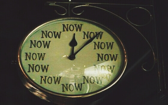 Relógio mostrando o agora