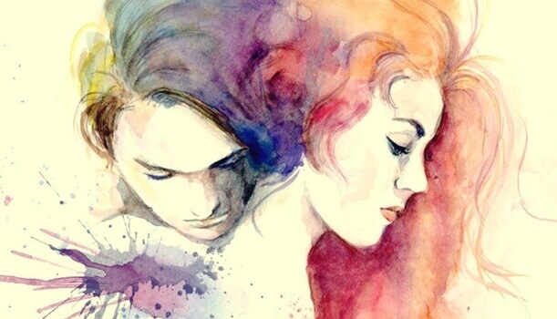 Ilustração casal apaixonado