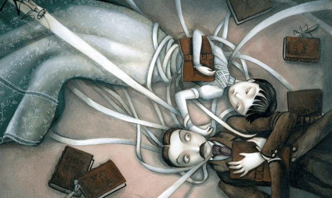 Casal deitado no chão