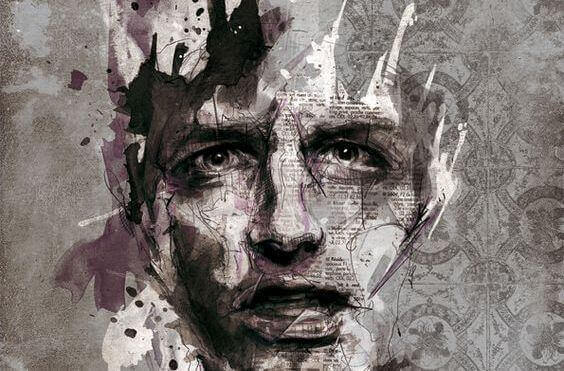 Rosto de homem desenhado