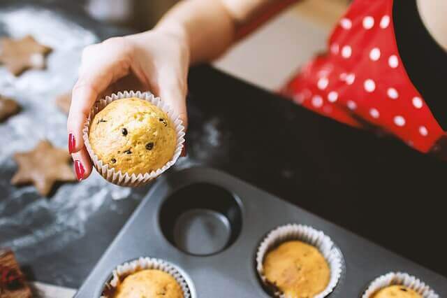 Muffins saindo do forno