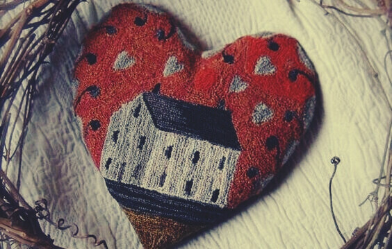 Casa desenhada em coração
