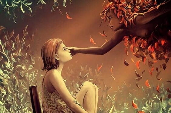 Mulher sendo tocada no rosto por outra