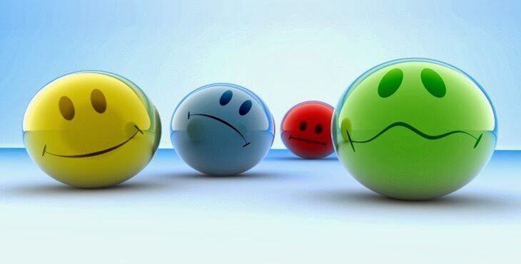 Bolas coloridas representando as emoções