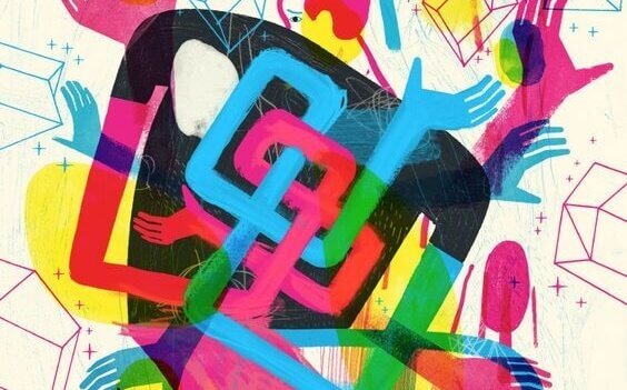 Desenho abstrato e colorido