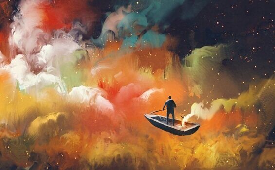 homem-em-um-barco-sobre-nuvens-de-cor Faça algo para vencer o medo todos os dias