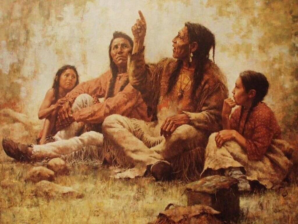 Índios contando histórias