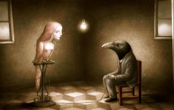 Metade pássaro metade humano