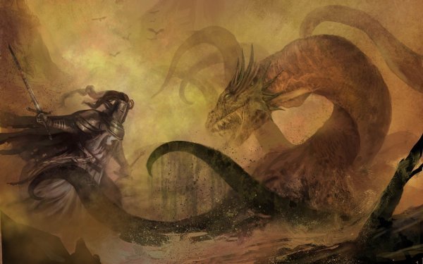 Cavaleiro combatendo dragão