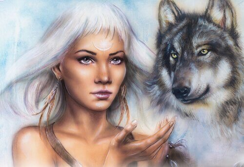 mulher-xamã-com-um-lobo Sabedoria ancestral: a mulher xamã nos filmes de animação