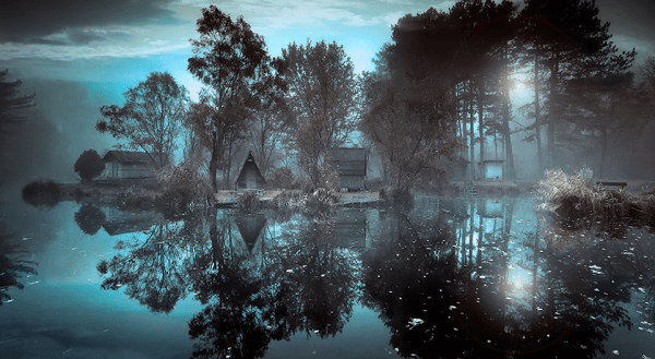 Paisagem bonita no início da noite