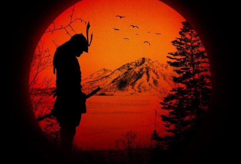 Samurai no por do sol