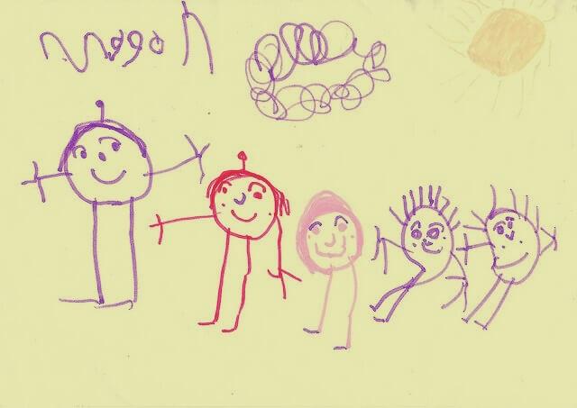 Desenho de uma família