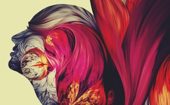 Pintura de perfil de mulher