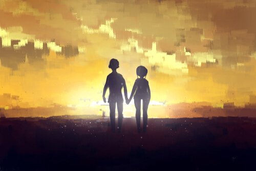 Casal de mãos dadas