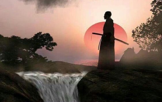 Samurai observando a natureza