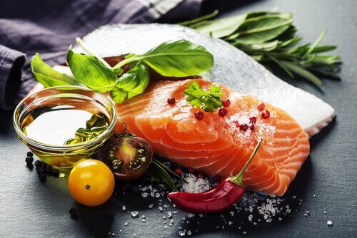 Salmão e azeite