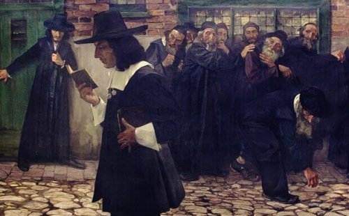 Pintura antiga com homem lendo livro