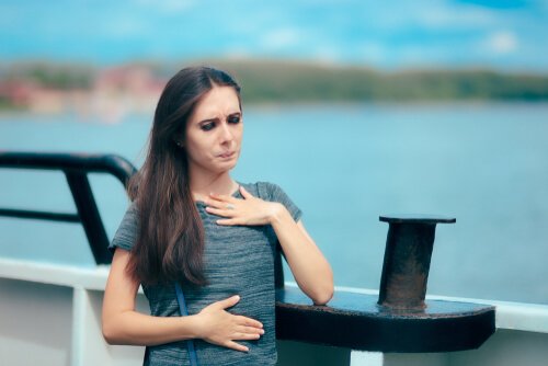Mulher com fobia de água