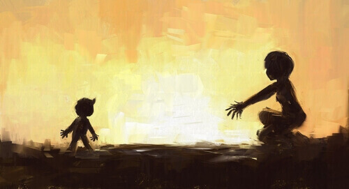 Mãe e filho brincando