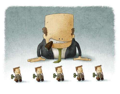 Homem controlando empregados