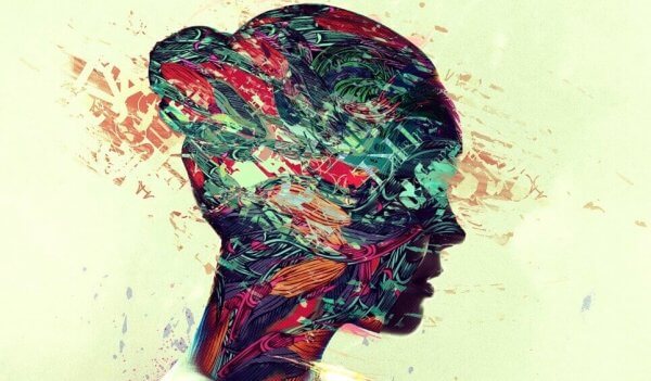 Pintura com perfil feminino