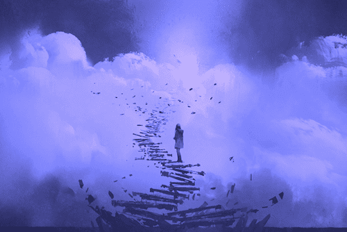 Escadaria nas nuvens