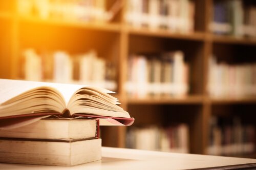 Livros em biblioteca