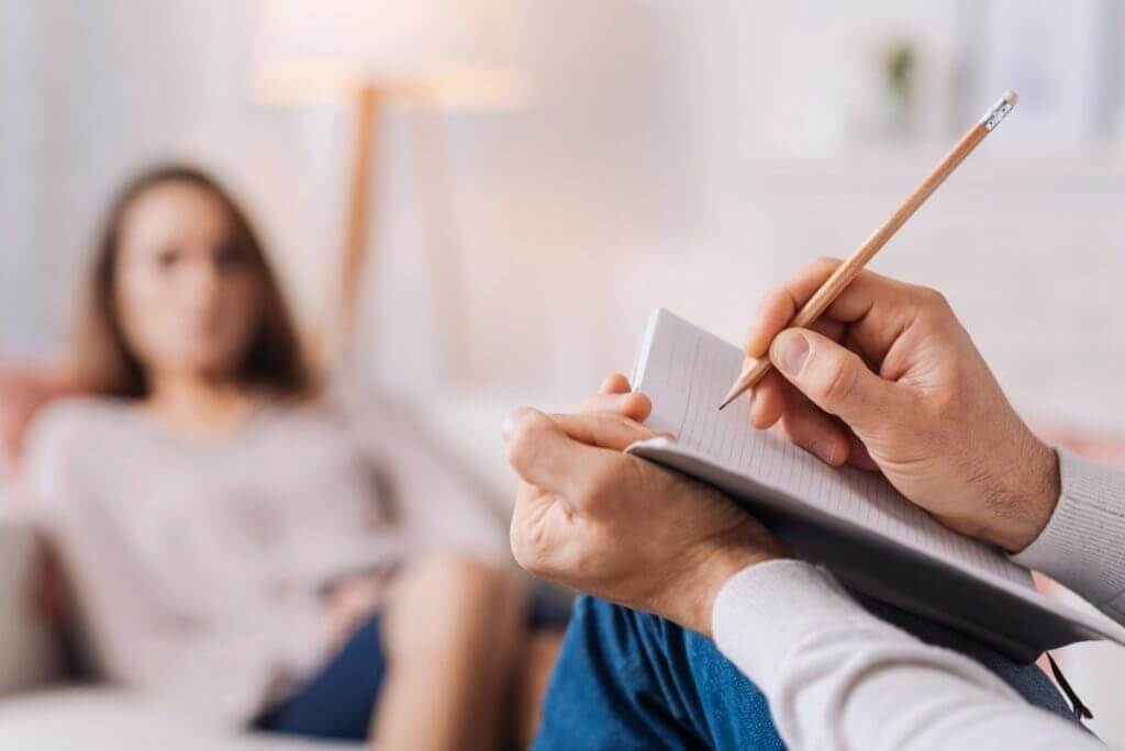 Sessão de terapia com psicólogo