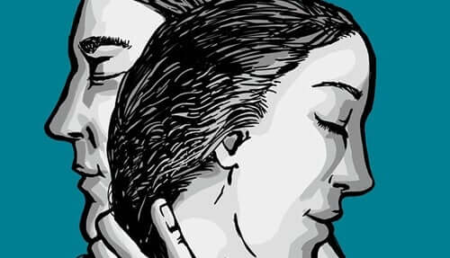 Desenho de um casal abraçado