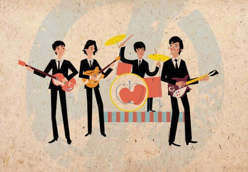 Desenho dos Beatles