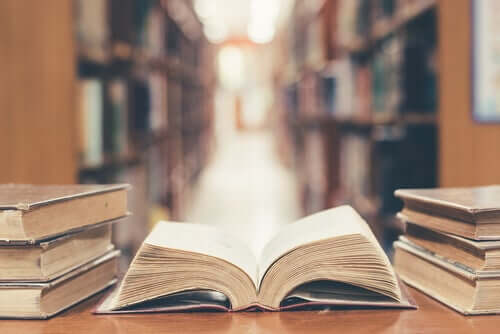 Livro aberto no meio