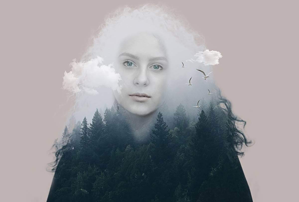 Bosque representado em mulher